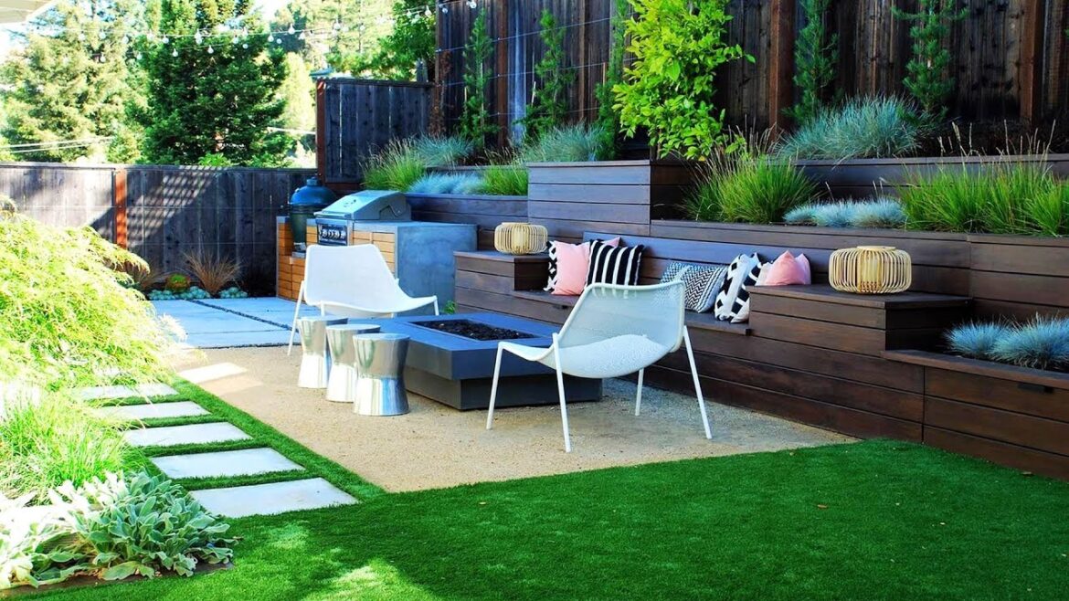 BACKYARD GARDEN WITH OUTDOOR KITCHEN IDEAS | How to Build Beautiful Outdoor Cooking Living Area Tips