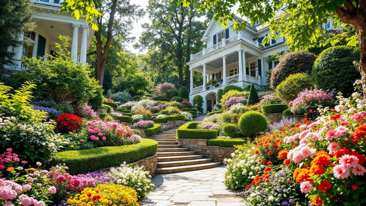Luxury Front Yard Garden & Landscaping Ideas  Stunning Flower Paradise Inspiration