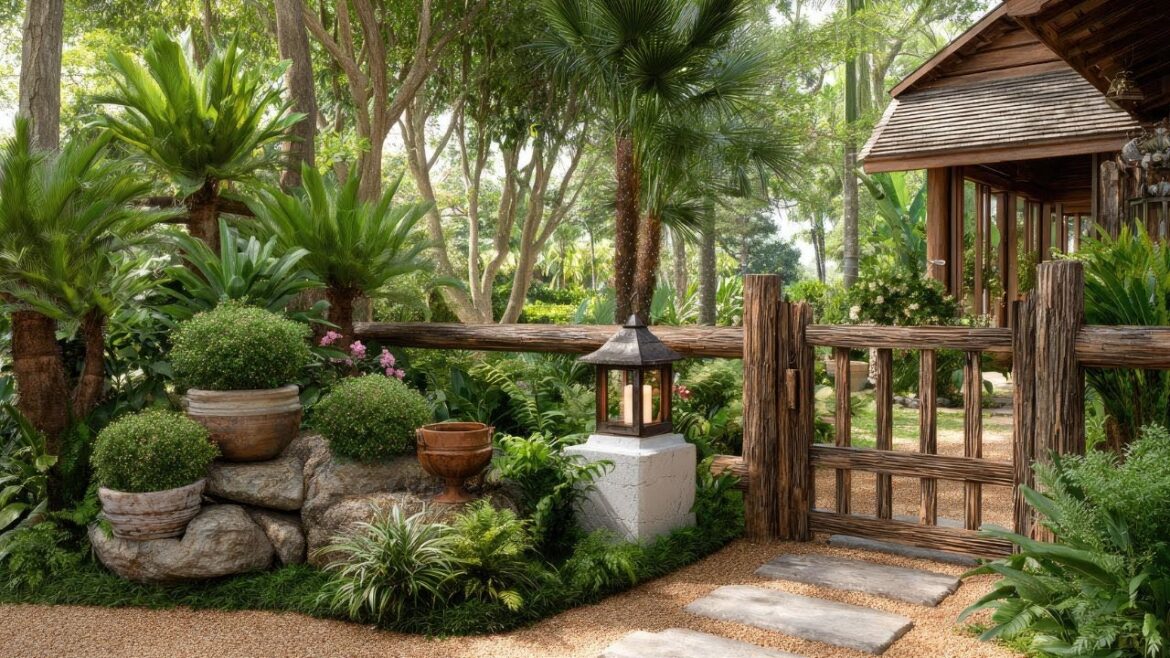 Elegant Small Garden Design Secrets ✨ Rustic Patio, Beautiful Gate & Low Maintenance Farmhouse Style