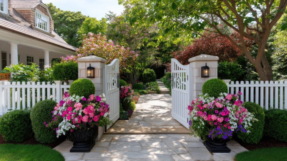 Enchanting Small Front Yard Garden Tours | Elegant Gates, Arches & Beautiful Entryways