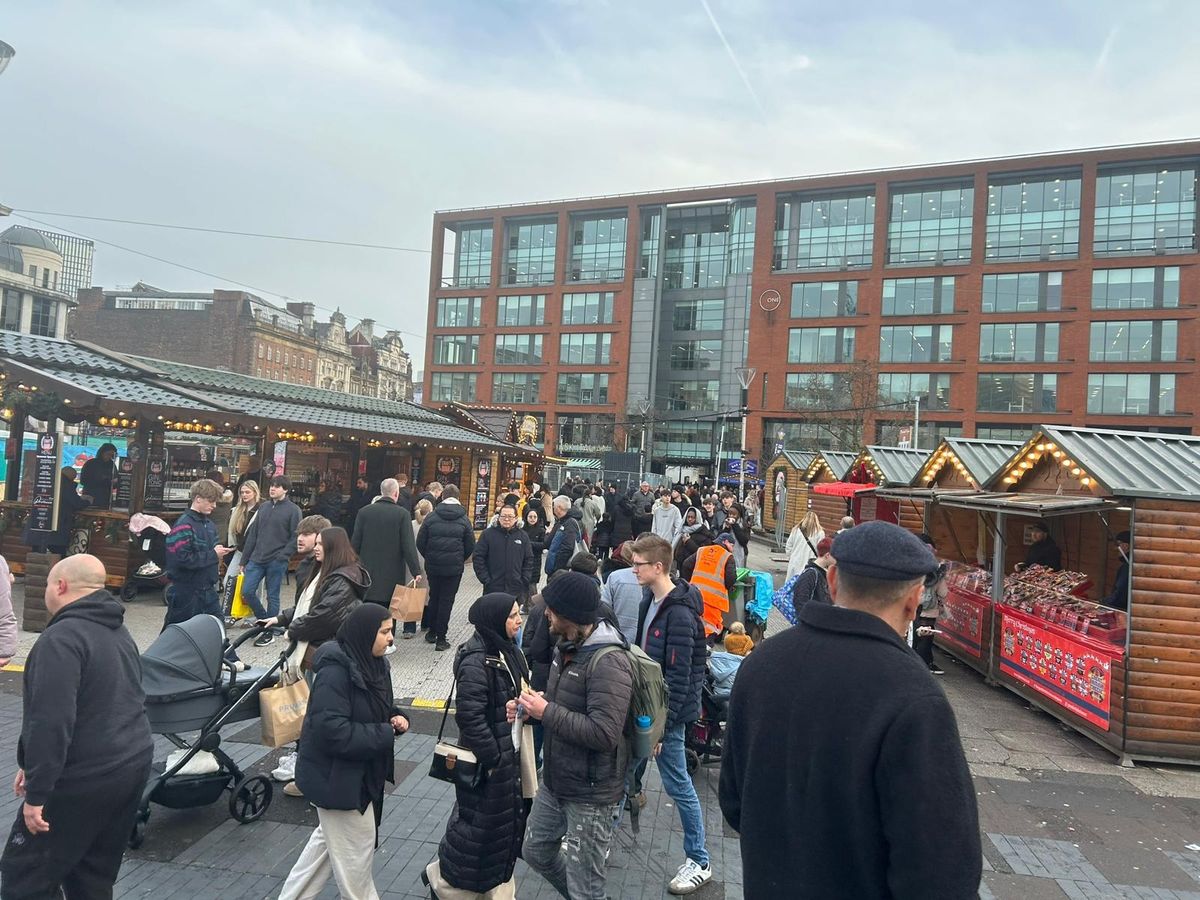 Crowds headed to Piccadilly Gardens on Monday afternoon for the last few hours of the Christmas Markets there