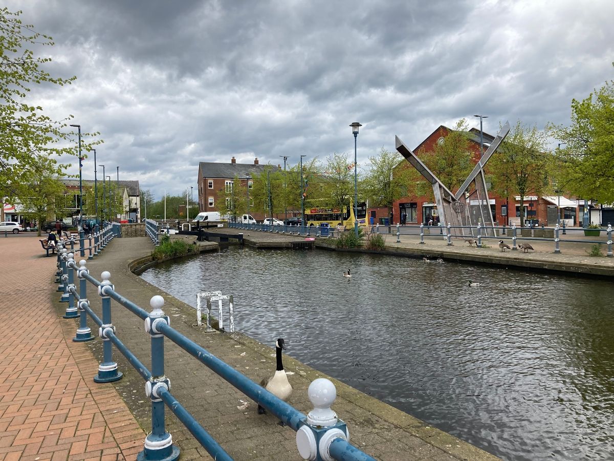 Canal running through Stalybridge town centre
