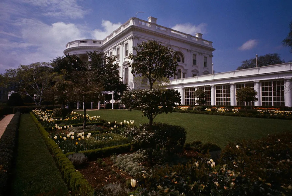AP The Jacqueline Kennedy Garden, which sat opposite the White House Rose Garden, in the 1960s