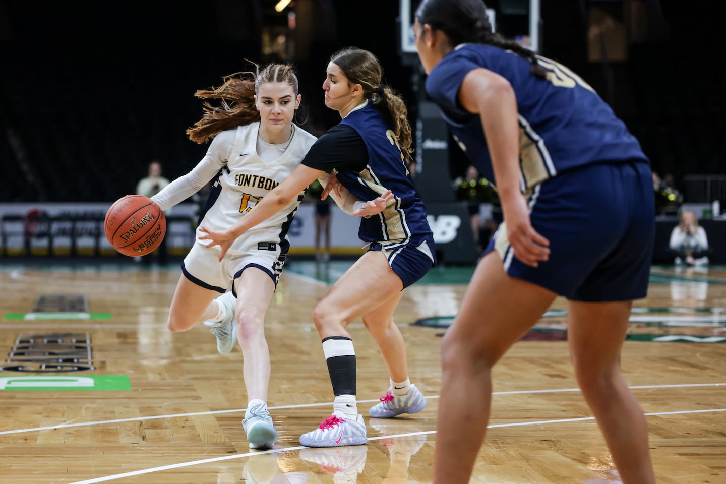Fontbonne's Alana MacLean (left) scored a game-high 20 points in Sunday's win over Malden Catholic at TD Garden.
