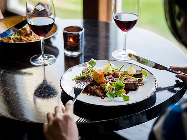 dishes laid out on table at Fairmont Resort Blue Mountains