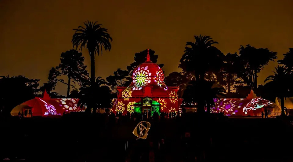 There's a nightly light show at the San Francisco Conservatory of Flowers.