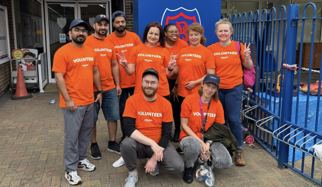 Amazon Tilbury volunteers transform Benyon Primary School garden Amazon Tilbury volunteers transform Benyon Primary School garden