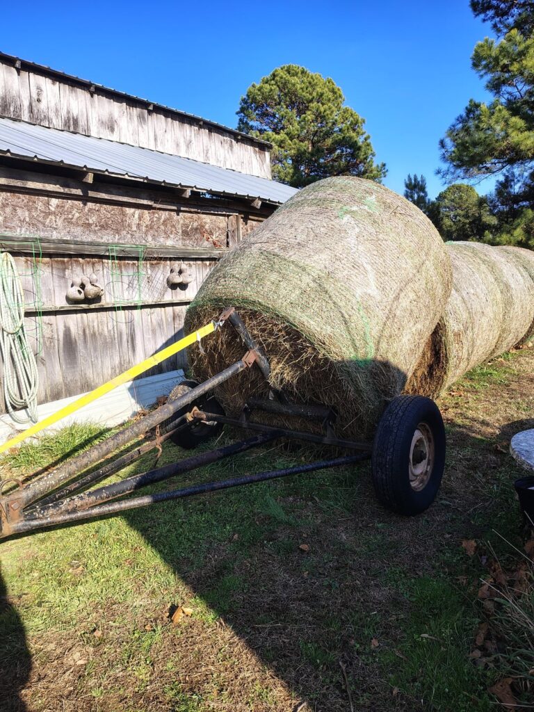 My grandpa’s round bale mover he designed My grandpa's round bale mover he designed