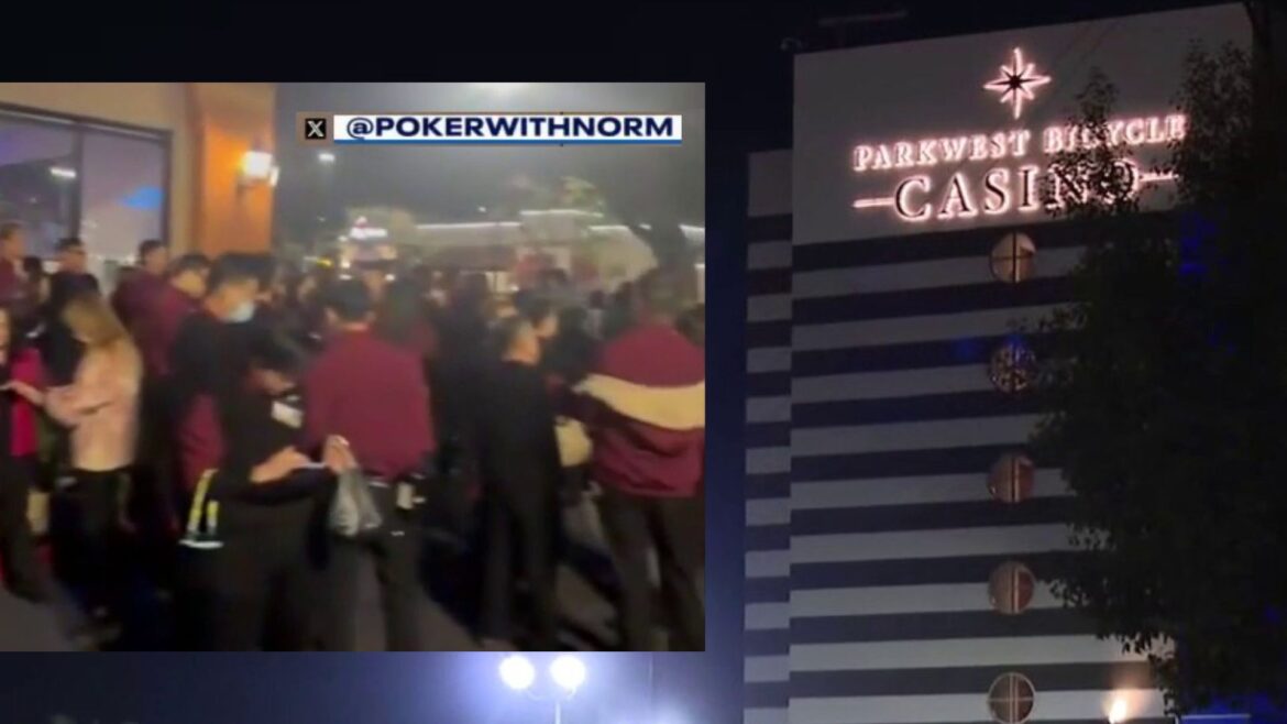 Hoax threat triggers massive evacuation at Parkwest Bicycle Casino in Bell Gardens Hoax threat triggers massive evacuation at Parkwest Bicycle Casino in Bell Gardens