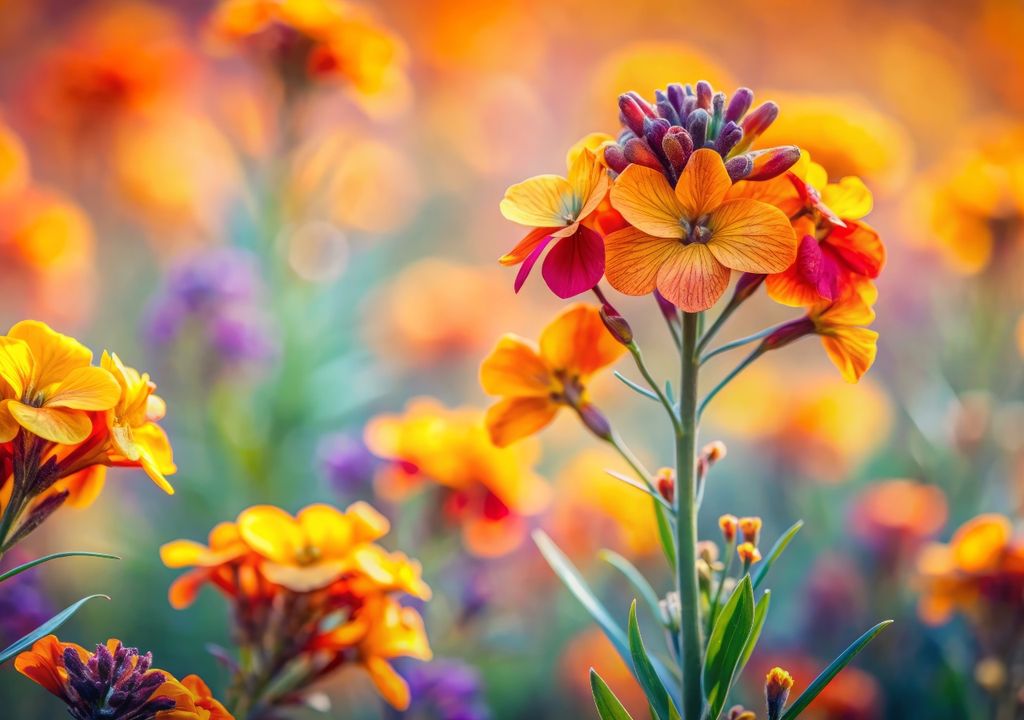 The pink wallflower was developed through ornamental selection in France and Italy and stands out for its greater flowering uniformity, a highly valued trait.