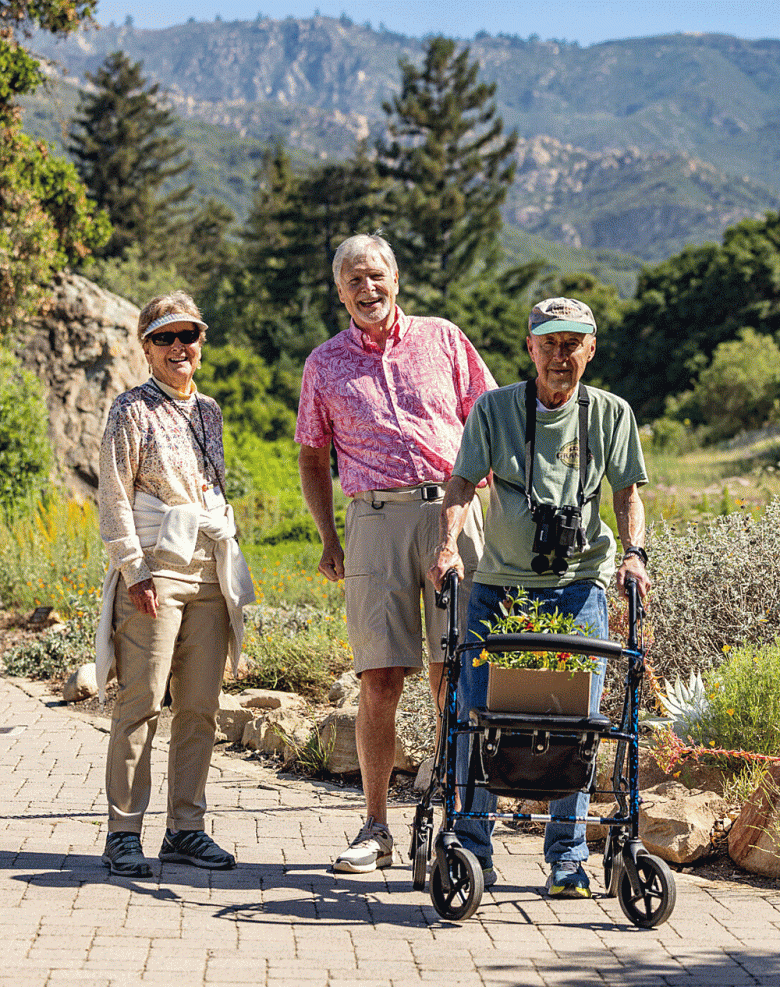 Three people enjoy the Santa Barbara Botanic Garden on a Free Senior Day, which includes a complimentary docent-led tour at 11 a.m. (Courtesy photo)