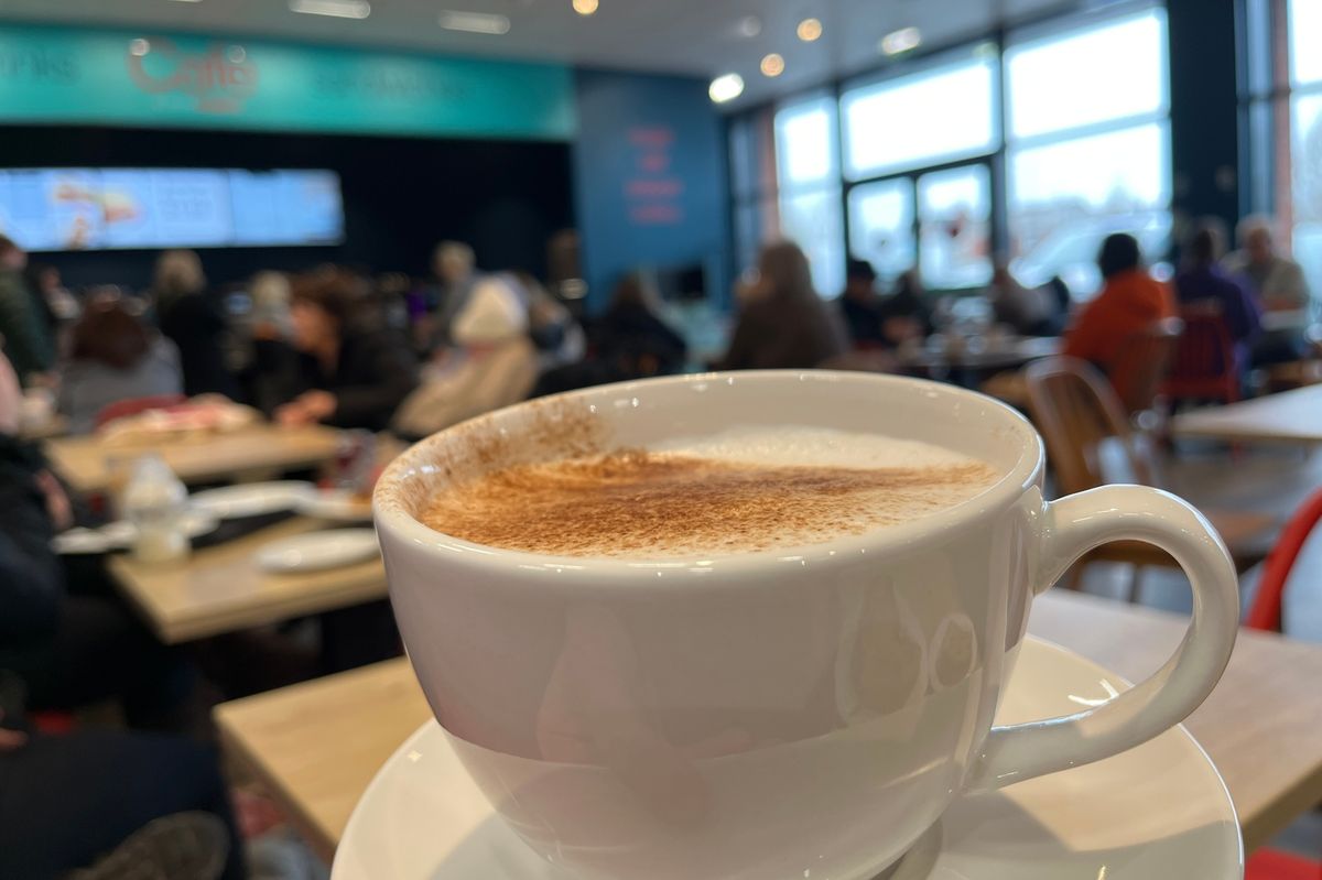 The cafe inside the new Home Bargains in Leigh