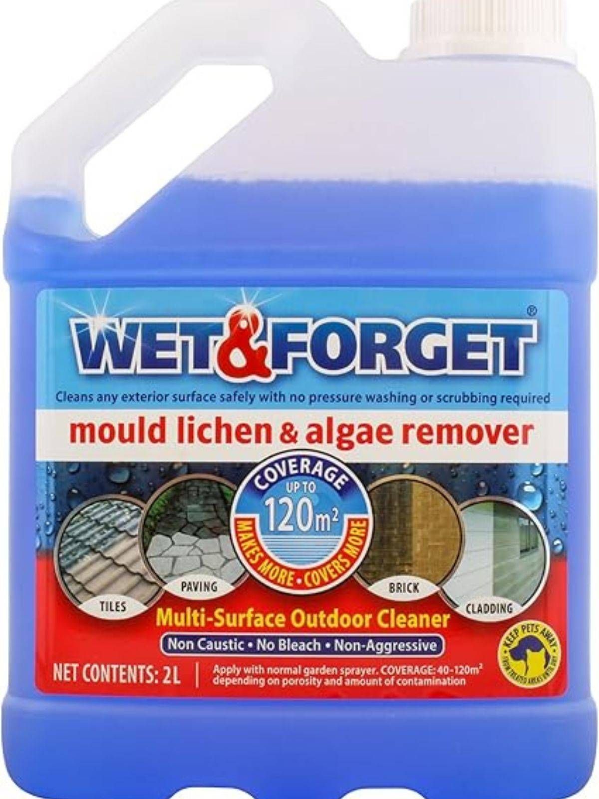 Wet & Forget Lichen and Algae Remover, Outdoor Patio Cleaner, Black Spot Remover 2L