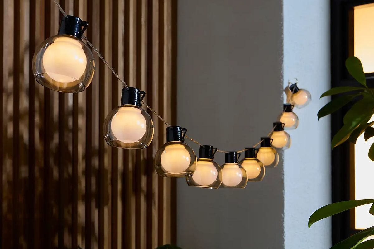 Globe 10 LED Outdoor Solar String Lights sold by Dunelm 