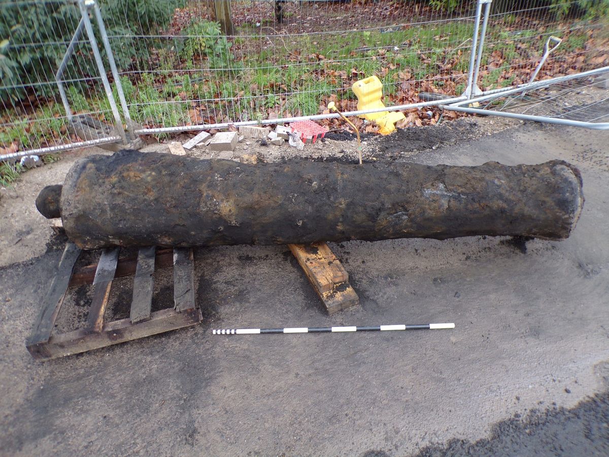 The cannon dug up at Queens Gardens in Hull is thought to be up to 300 years old