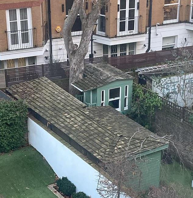 Pictured: The two light green structures built without planning permission