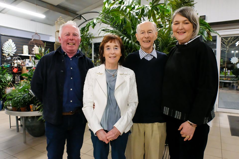 Ronan and Marie O’Conghaile (centre) pictured with Paul and Mary Frances Dwyer the new owners of Ardcarne Garden Centre