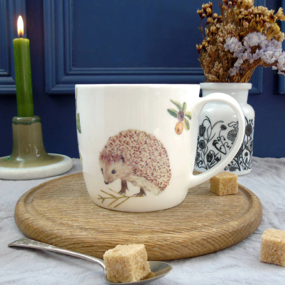 Autumn Hedgehog Bone China Mug