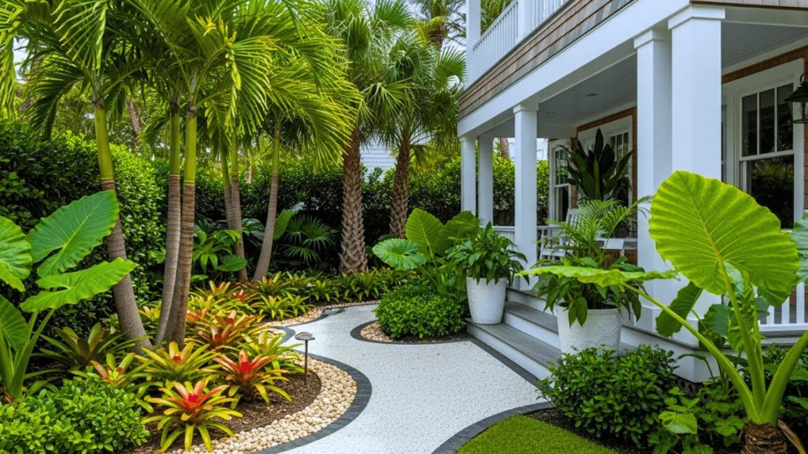 Transform Your Front Yard with These Stunning Tropical Designs 🌴  Small Space Curb Appeal Ideas