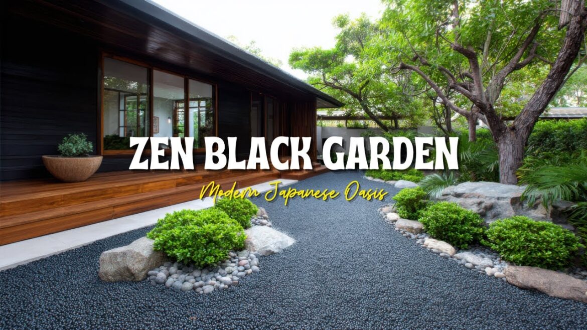 Modern Black Japanese Garden Design: Create a Stylish Zen Oasis with Tranquil Charm