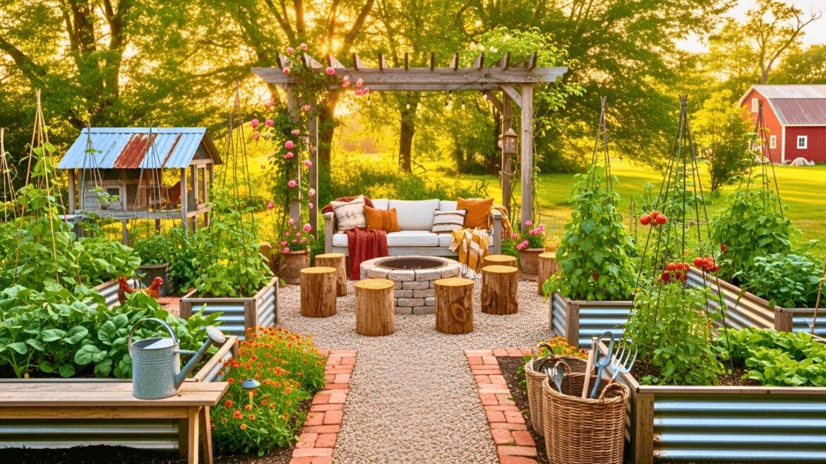 100+ Genius Rustic Farmhouse Backyard Garden Ideas for a Cozy Outdoor Oasis