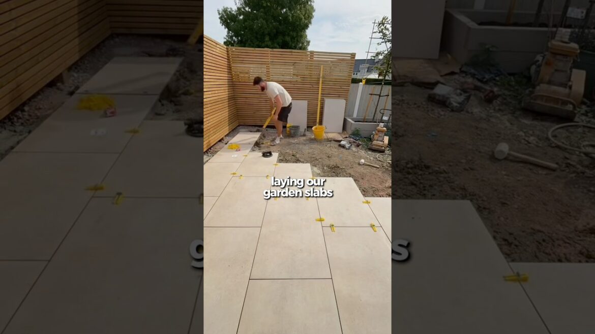 porcelain garden slabs 🪏 SUBSCRIBE for more house updates 💥 #gardendesign #gardenreno