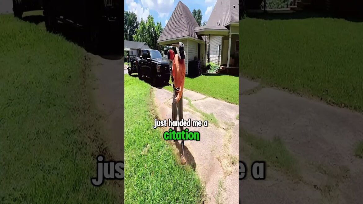 Police HANDCUFFED Me for Mowing Veteran's Lawn for FREE! #shorts #lawncare #freelawncare