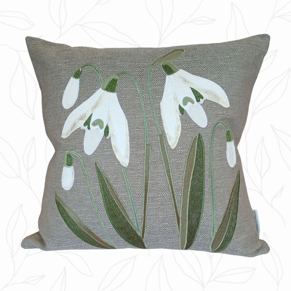 Snowdrops Handmade Cushion
