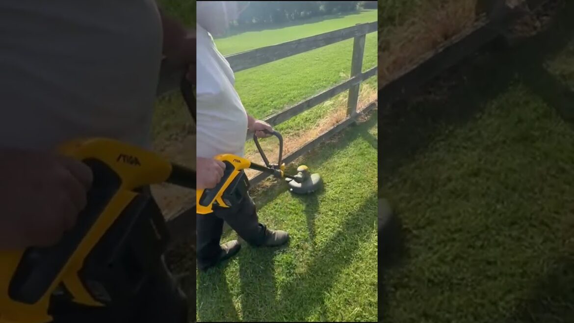Edging with the Stiga GT 300e strimmer #tools #garden #gardening #maintenance Edging with the Stiga GT 300e strimmer #tools #garden #gardening #maintenance