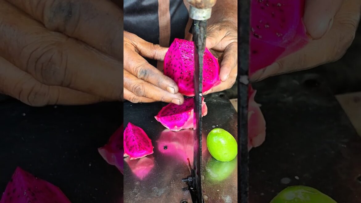 Amazing Red Dragon fruit Cutting Skill #shorts #satisfying