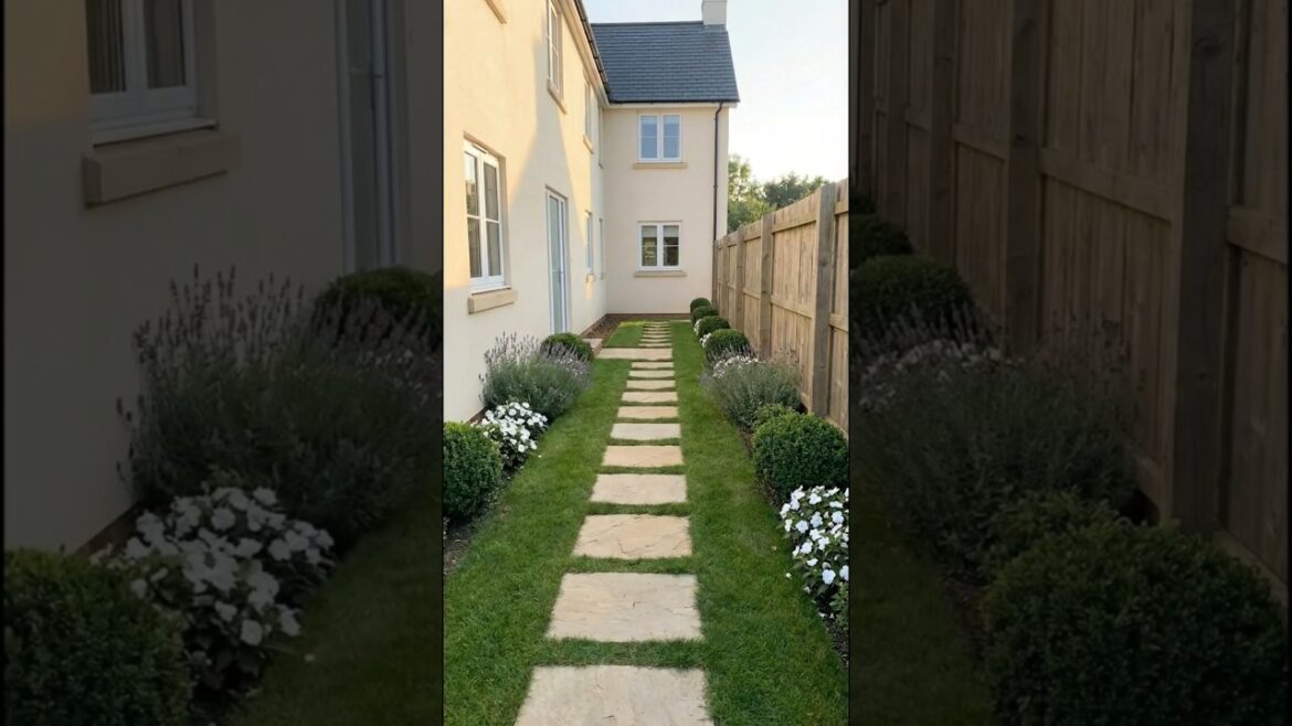 A Small Garden Path: Before & After #BeforeAfter #GardenDesign #OutdoorSpace #short #ModernGarden