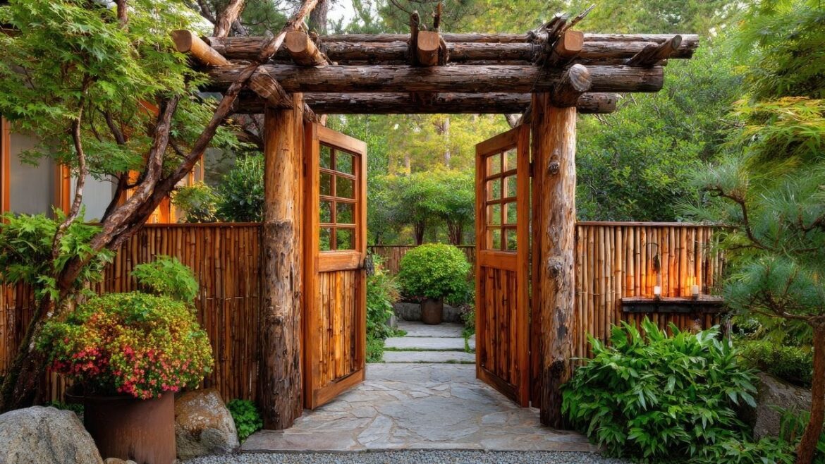 Elegant Entryway Secrets: Small Garden, Rustic Fence & Japanese-Inspired Front Yards