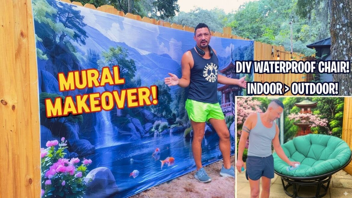 Japanese Garden Mural & DIY Waterproof Chair! Huge Backyard Transformation Japanese Garden Mural & DIY Waterproof Chair! Huge Backyard Transformation