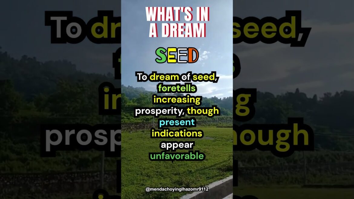 To Dream of SEED - how dreams are explained #shorts #ytshorts #youtubeshorts #seeds #dreams