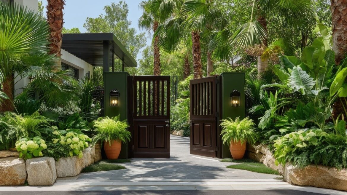 Tropical SMALL GARDEN Front Yard Gate Ideas for Fresh Entryway Look