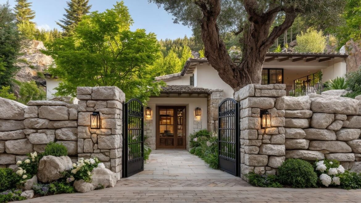 Luxury on a Small Scale: Timeless Rustic Front Yard, Garden Gate & Patio Design