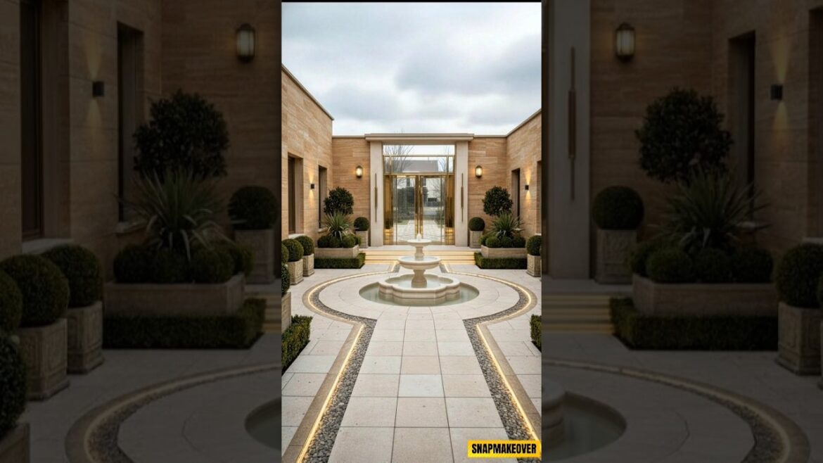 Insane Luxury Entrance Courtyard Transformation #design #home #construction #architecture #shorts