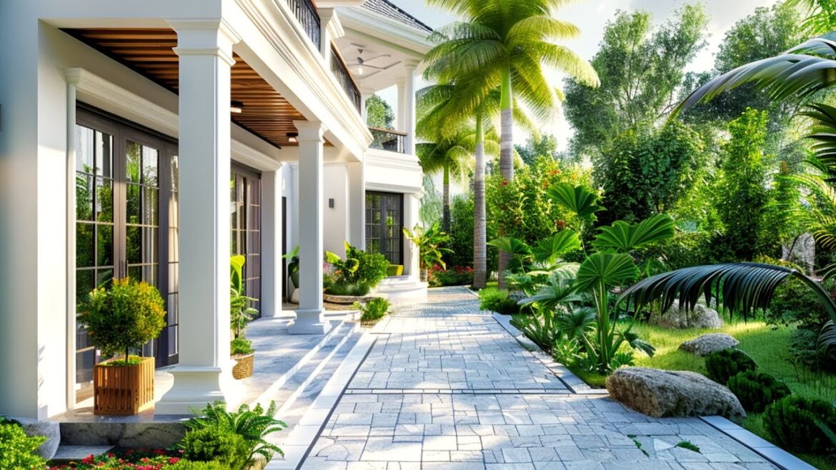 Garden Landscaping for White Villas | Elegant Garden Landscapes for White Villas Garden Landscaping for White Villas | Elegant Garden Landscapes for White Villas