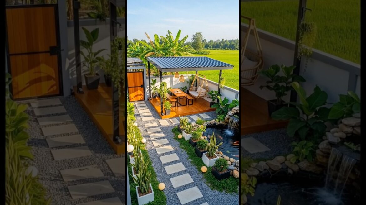 This backyard was basically a dumping ground then... #transformation #garden #outdoor