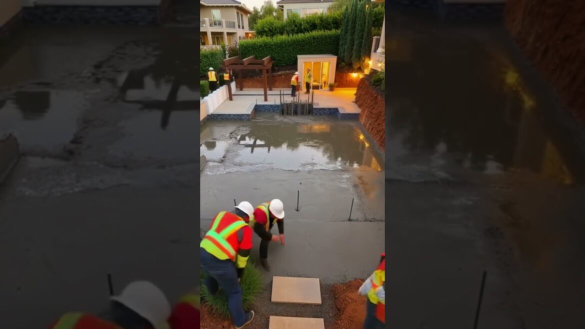 Ultra-fast timelapse beginning with excavation lines on dirt foundation.