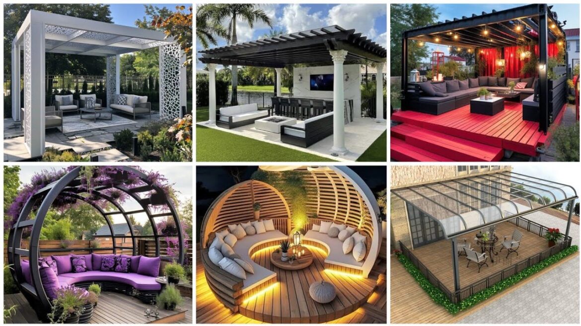 Modern Patio Design Ideas 2025 | Pergola Shade For Backyard | Garden Landscaping