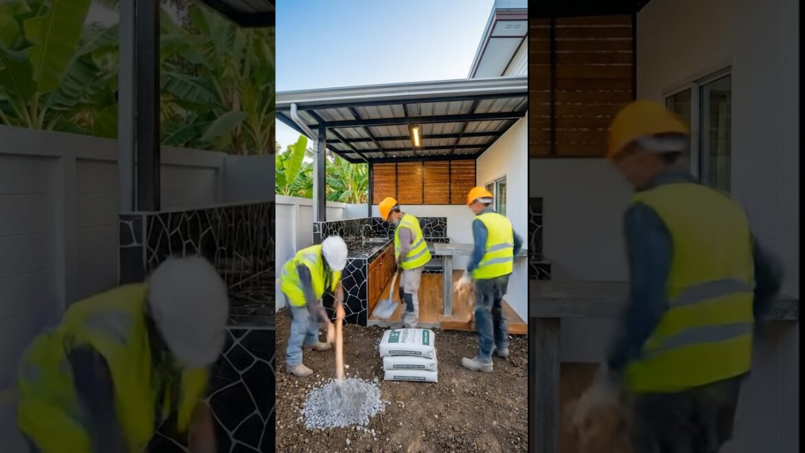 The Ultimate Backyard Glow Up with a Full Kitchen #satisfying #outdoorkitchen #beforeandafter