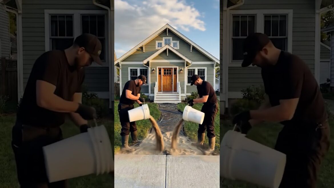 Frontyard Walkway Transformation From Grass to Elegant Stone Path