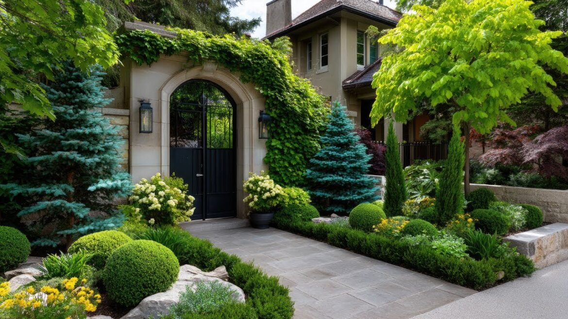 Evergreen Entryways | Timeless Small Front Yard Gardens with Arches & Gates