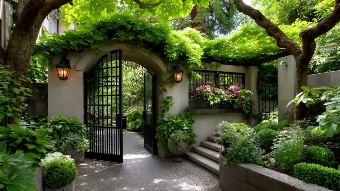 Charming Small Front Yard Garden | Creative Entryway Ideas with Elegant Gates & Arches