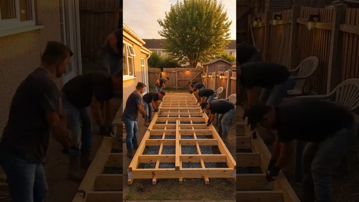 “Transform Your $50,000 Garden in 10 Seconds 😱✨ | Deck Build Timelapse #shorts”