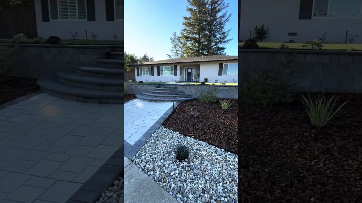 Front yard landscape, garden wall project