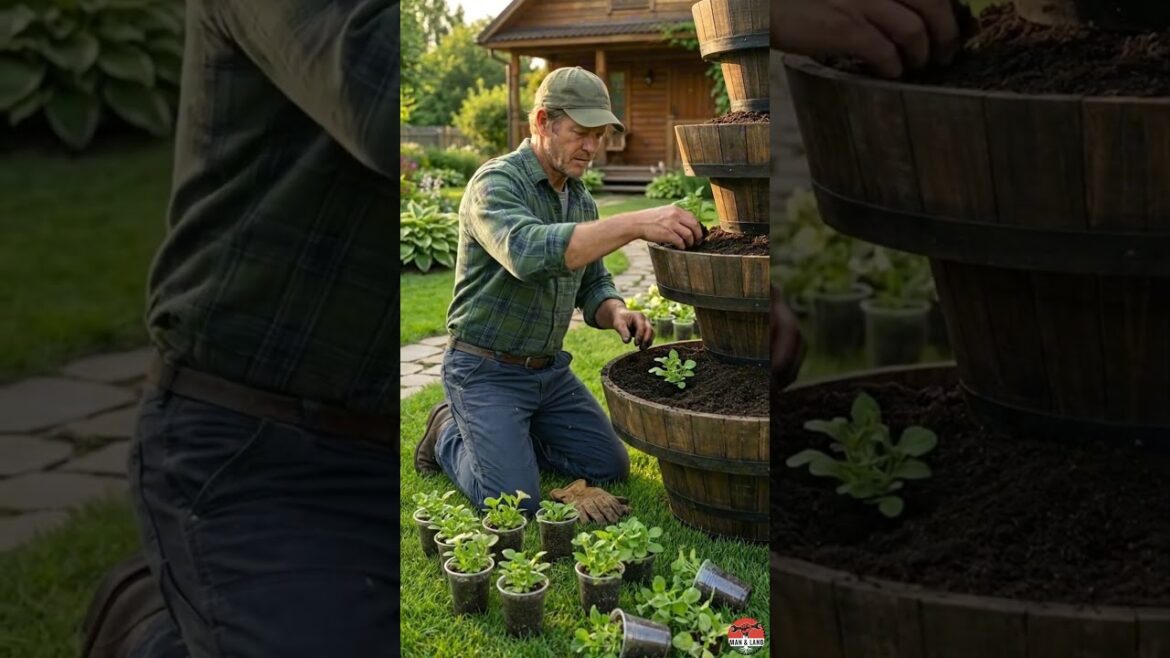 Don't build a vertical flower bed 🌸 until you see this!  #diy #garden #gardendesign