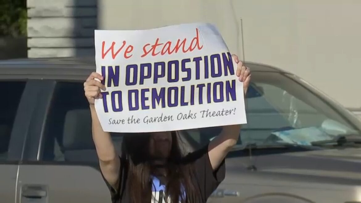 Community protests demolition of historic Garden Oaks Theater Community protests demolition of historic Garden Oaks Theater