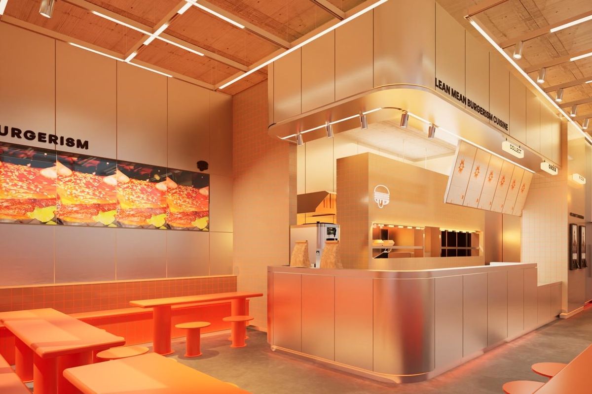 A CGI of how the new Burgerism on Piccadilly Gardens will look when it opens in February